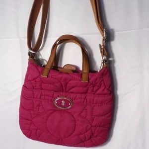 FOSSIL Key Crossbody Quilted Satchel Bag Zipper